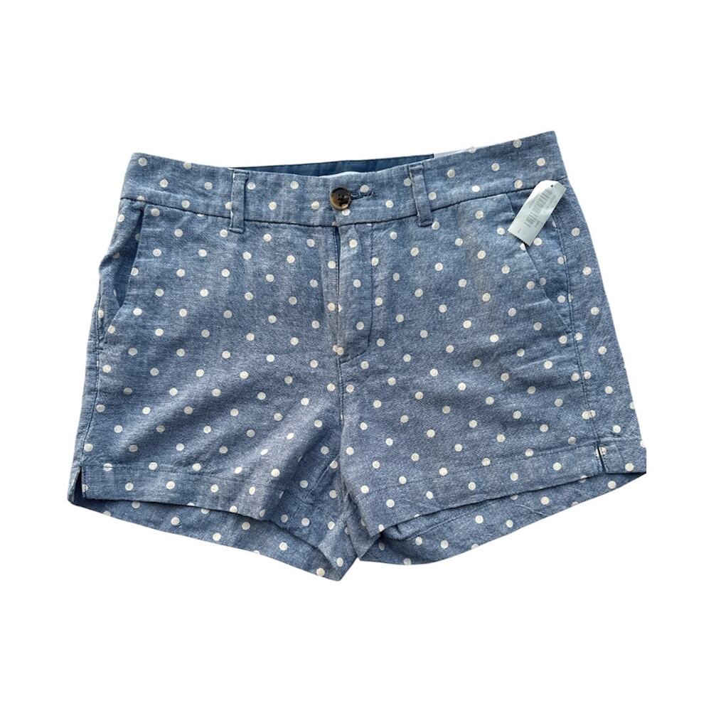 NWT Old Navy Women's Chambray polka dot Everyday Shorts Blue  Size 4